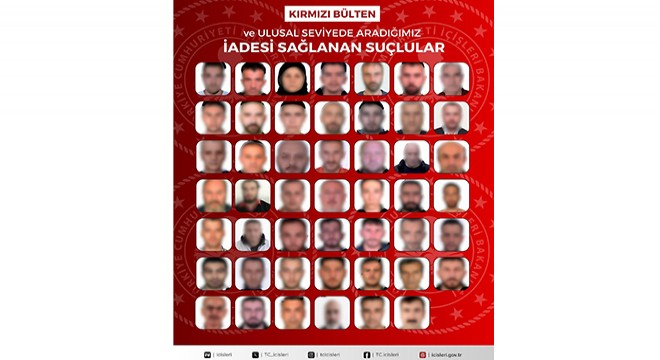27'si kırmızı bültenle aranan 48 suçlu, Türkiye'ye getirildi