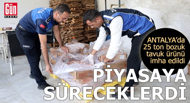 Antalya'da 25 ton bozuk tavuk ürünü imha edildi