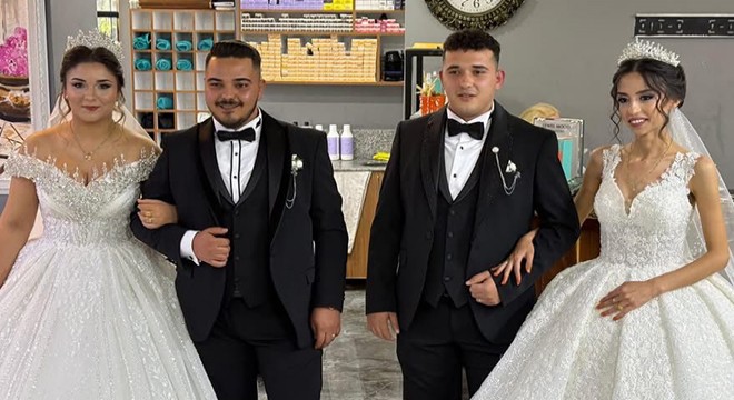 Antalya'da geleneği yaşatıp, aynı gün evlendiler