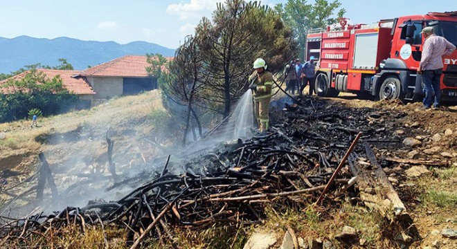 Bahçe yangını büyümeden söndürüldü