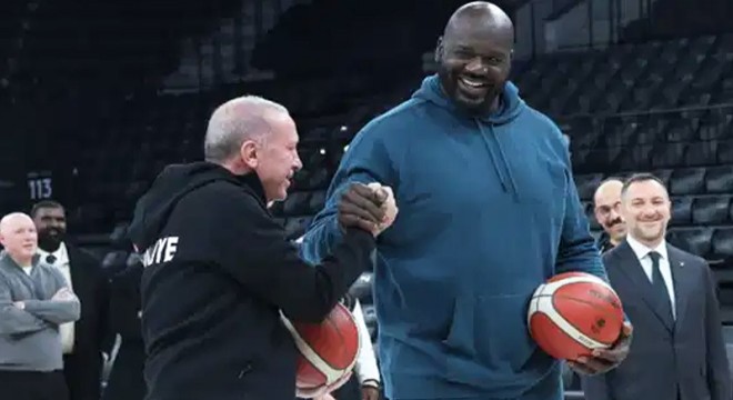 Erdoğan'dan Shaquille O'Neal'la fotoğraflar