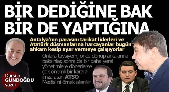 Lafım Türel'e; bir dediğine bak, bir de yaptığına...