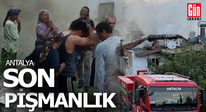 Odun ateşinde yemek yaparken ev yandı
